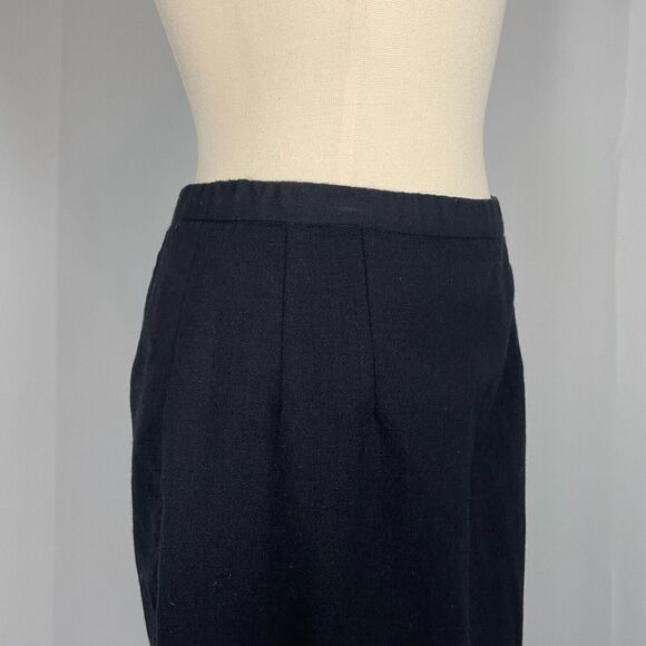 Pendleton Pencil Skirt Size 12 Petite 12P Black Solid Wool Career Office Minimal - Picture 3 of 12